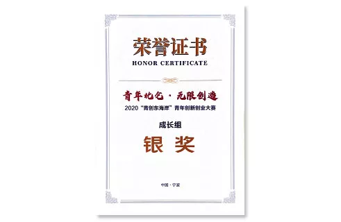 2020“青创东海岸”青年创新创业大赛 银奖
